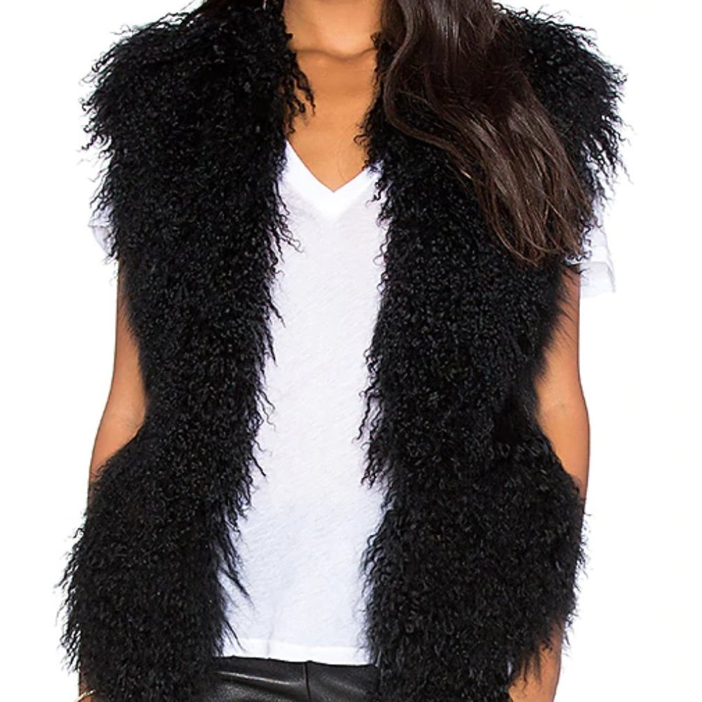 Italian Raser Mongolian Lamb Fur vest S